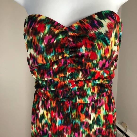 PJK Patterson J Kincaid Tiered Strapless Rainbow Hued Floral Maxi Dress, Small - Picture 8 of 8